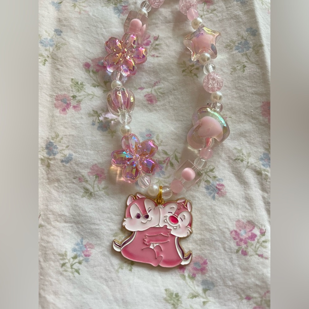 DISNEY MINISO CHIP DALE CHERRY BLOSSOM KAWAII BAG CHARM CELL PHONE STRAP